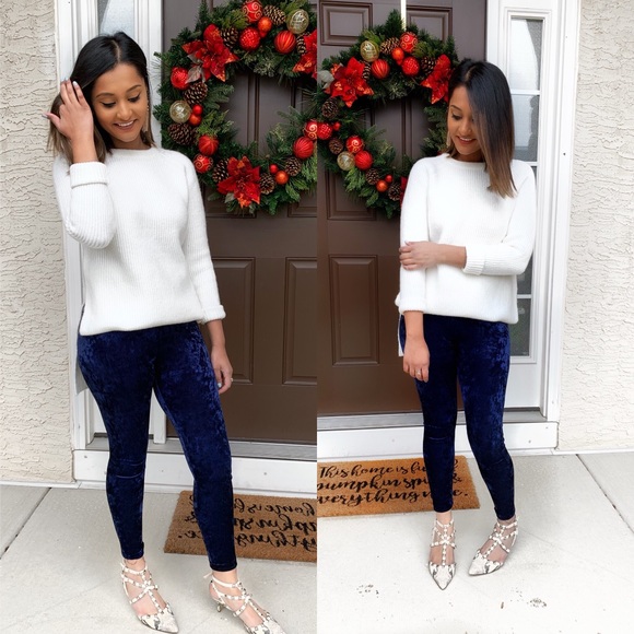 Velvet Leggings Navy Blue - Picture 4 of 6